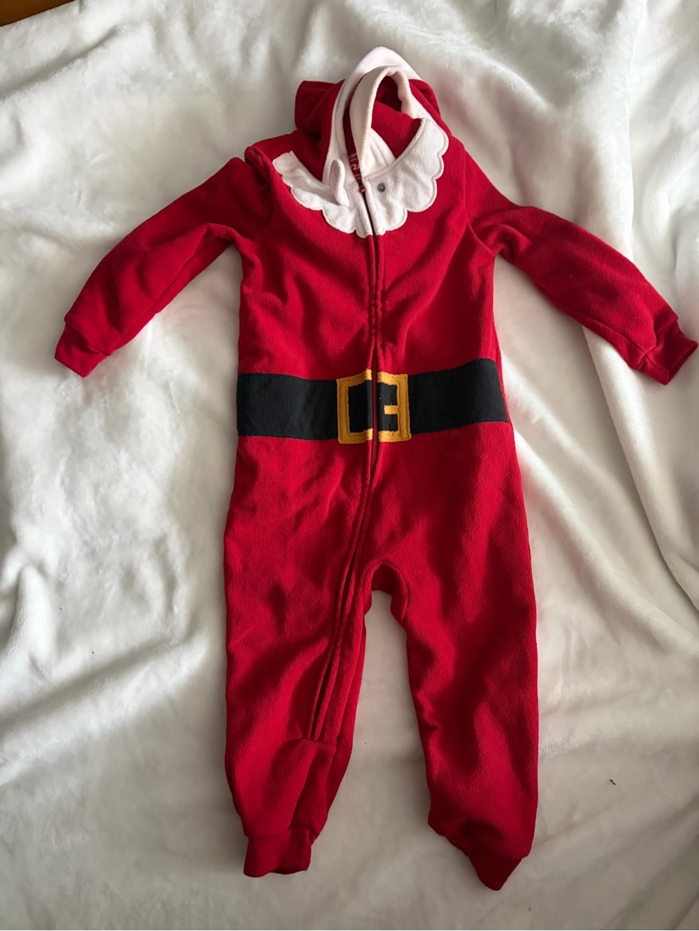 Kids Red Santa One-Piece Holiday Pajamas